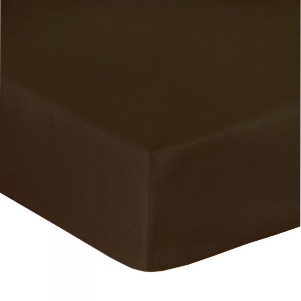Prześcieradło satynowe bez gumki 160x220 brąz 80053