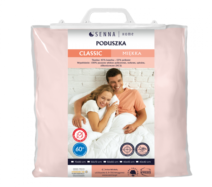 Poduszka uniwersalna Classic Inter-Widex 40x45 wz. różowy
