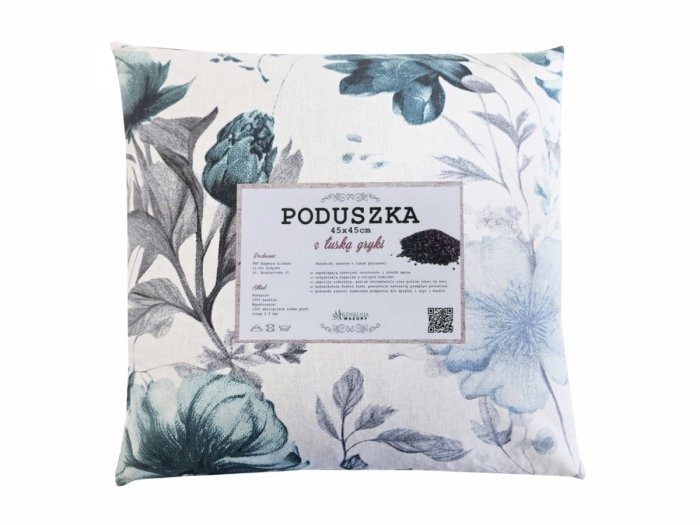 Poduszka z łuską gryki 45x45 wz. 3 roślinki