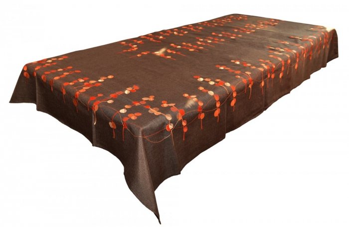 Obrus Haftowany Bruna 1339 150x260 cm kolor: odcień brązowego