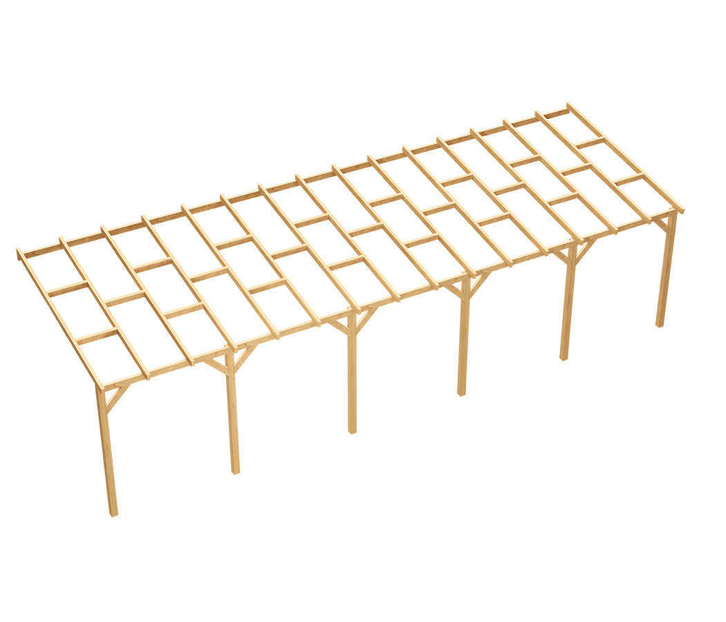 Zadaszenie tarasu pergola ogrodowa przyścienna drewniana 300 x 919 cm