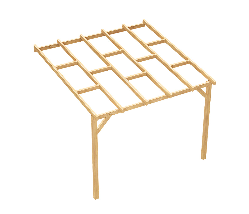 Zadaszenie tarasu pergola ogrodowa przyścienna drewniana 300 x 309 cm