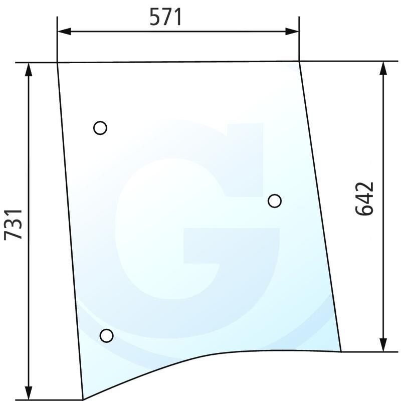 Szyba boczna lewa Zetor 53369003