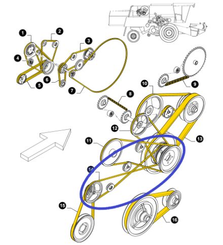Pas wytrząsaczy 84817625 New Holland Case CNH