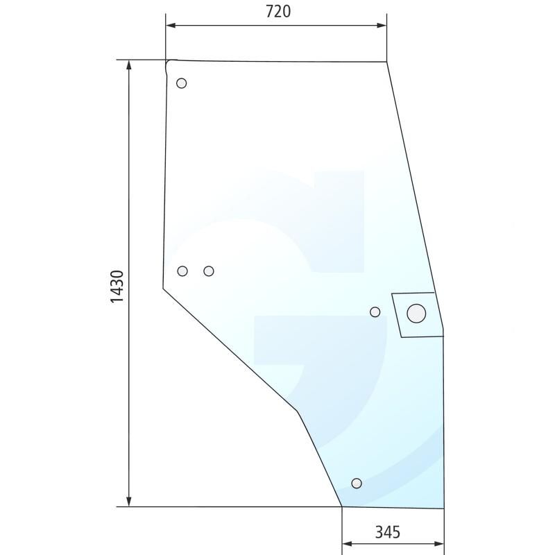 Szyba drzwi prawa CASE 3210 4240 144969A1