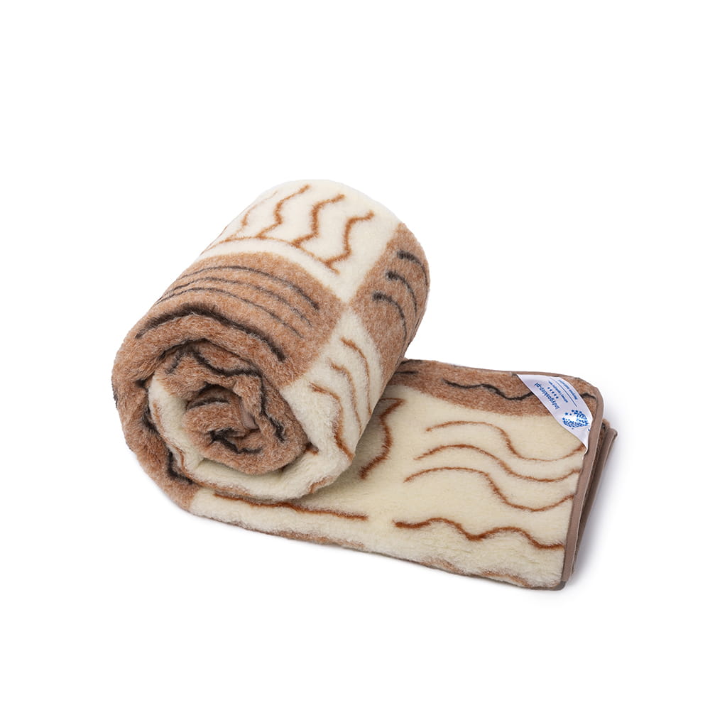 koc wełniany merynos australijski, wzór azteco 200x220 (+-5cm)