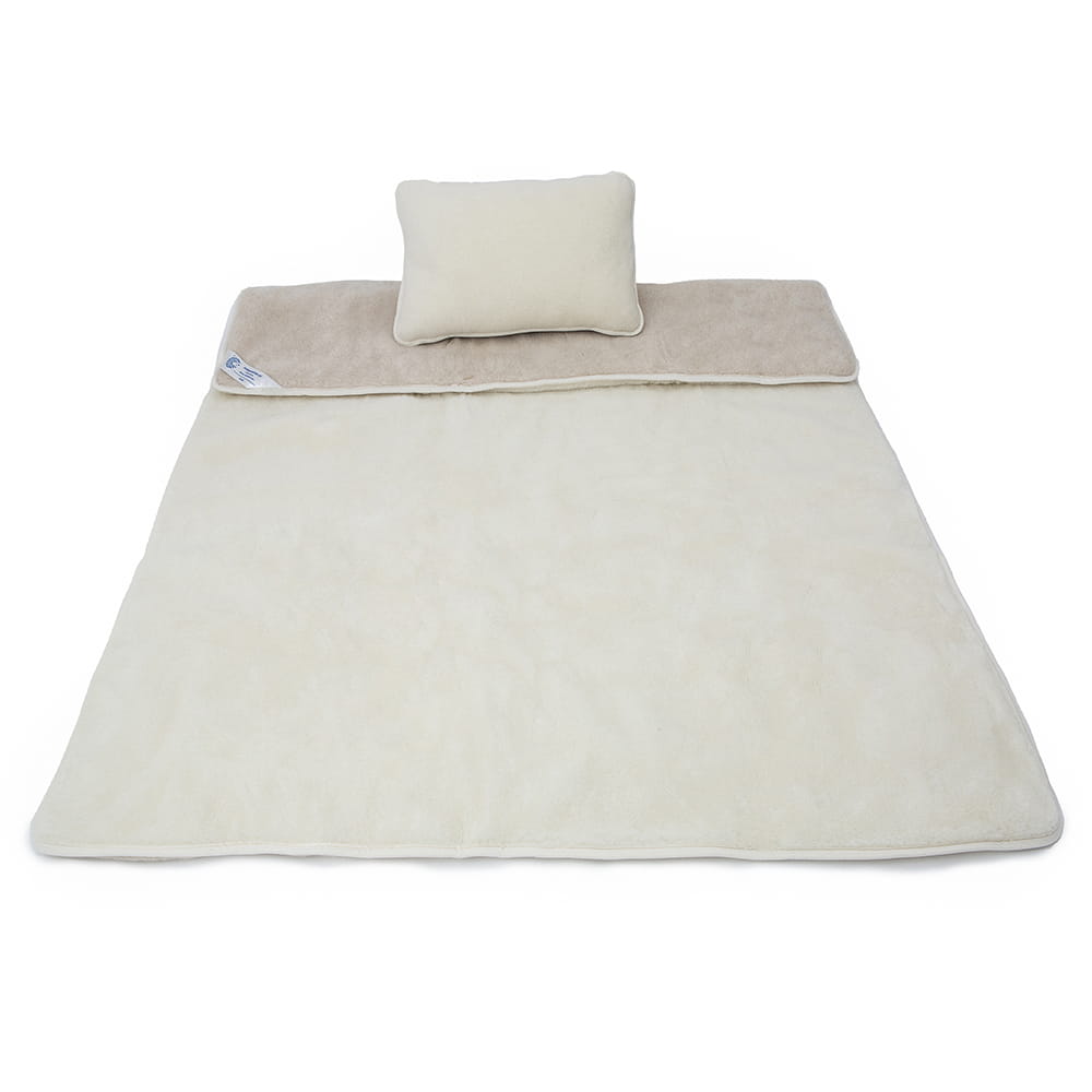 Pościel wełniana camel jasny/kaszmir gładki (kołdra 140x200, poduszka 45x75) (+-5cm)