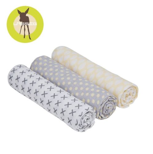 Lassig Muślinowy Otulacz Kocyk 85x85 3 szt. Riddle