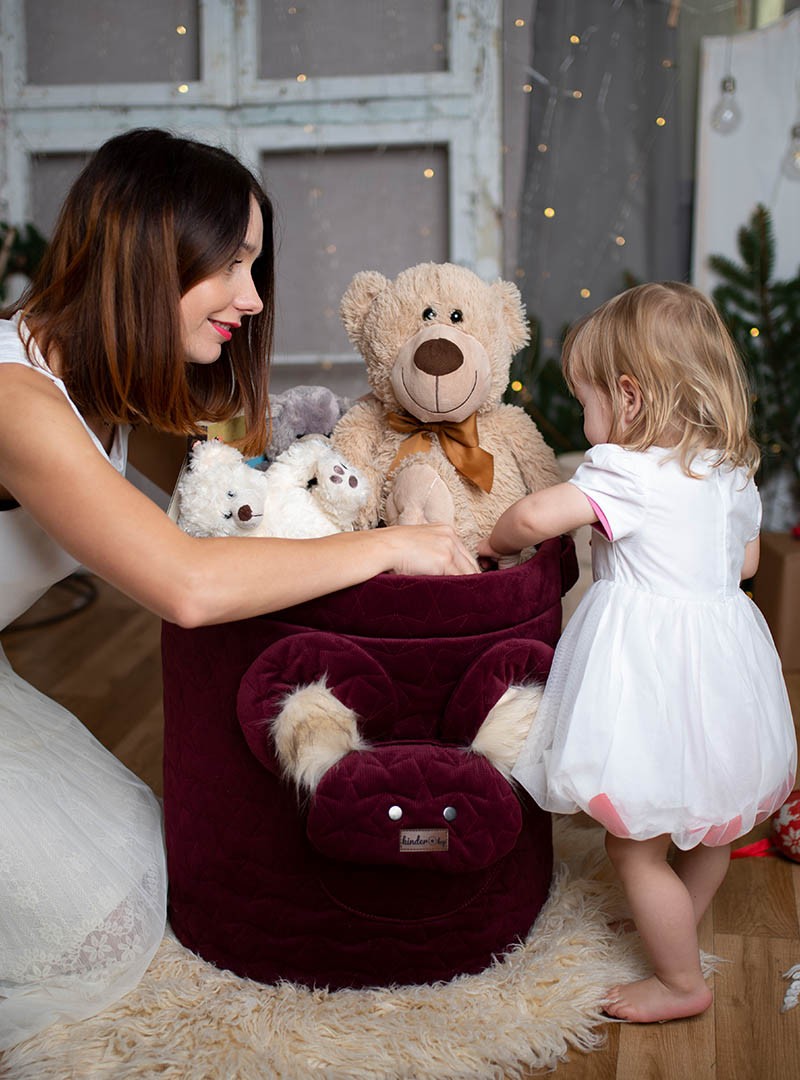 Kosz na zabawki Teddy Stars Maroon