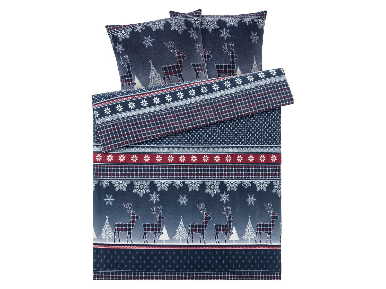 meradiso Pościel polarowa 220 x 200 cm Boże Narodzenie/niebieski