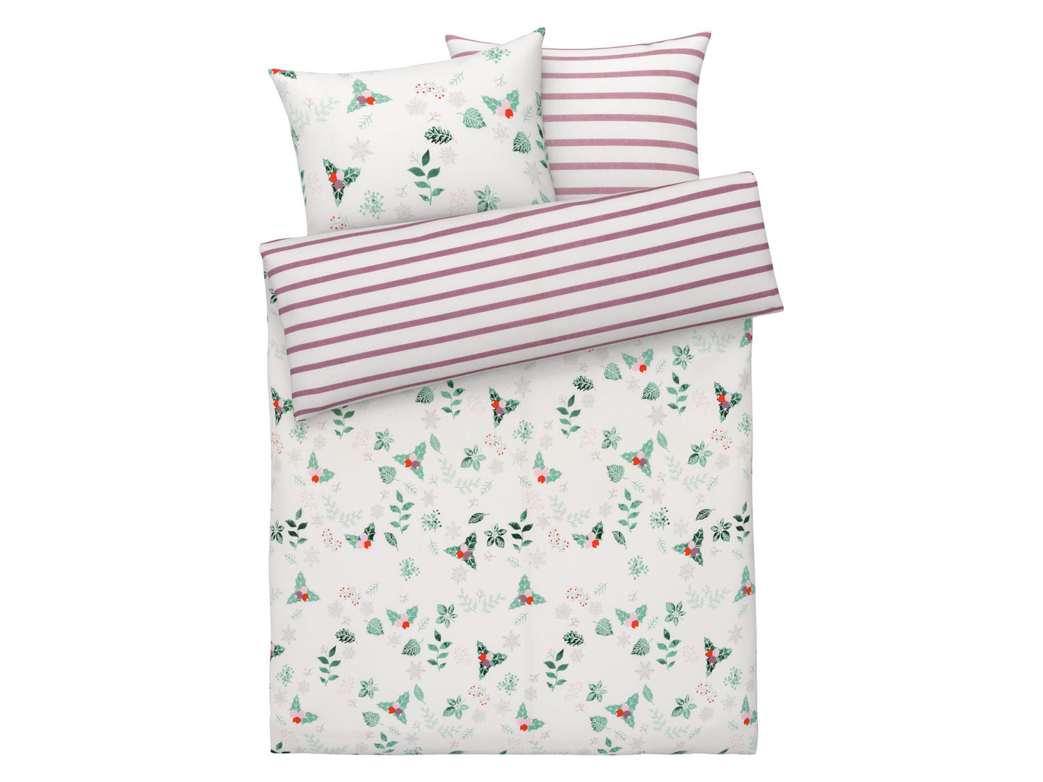 Livarno home Pościel z delikatnej flaneli, 220 x 200 cm Liście