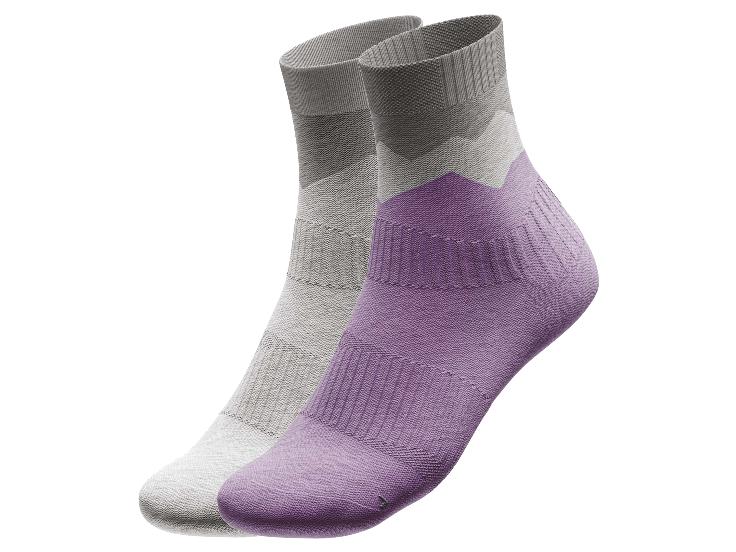 Crivit Skarpety trekkingowe damskie Szary/fioletowy, 39/40