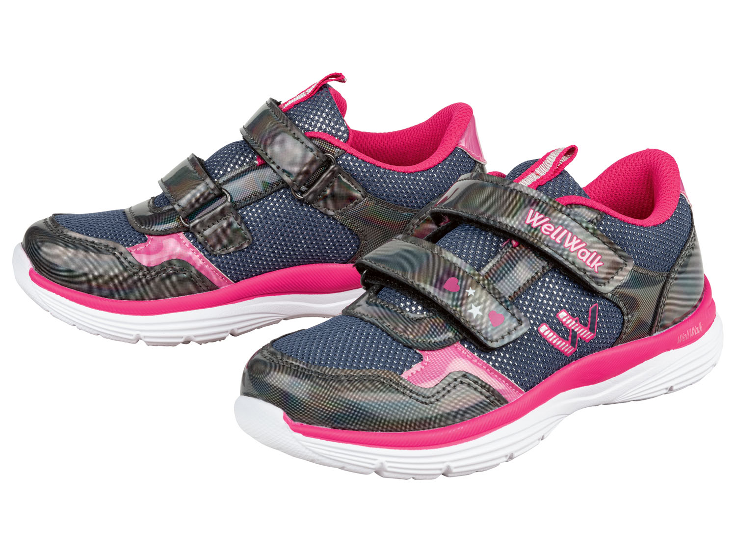 Dziecięce obuwie sportowo-rekreacyjne z wkładkami Memory Walk Granatowy/różowy, 26