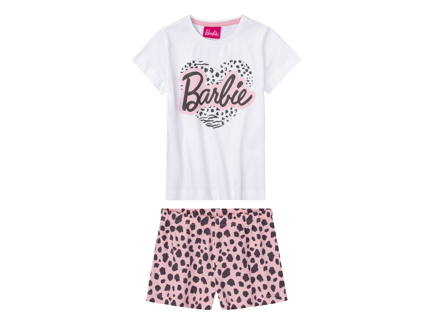 Piżama koszulka + szorty lub Koszula nocna dziewczęca z bohaterami bajek 134/140, Wzór Barbie