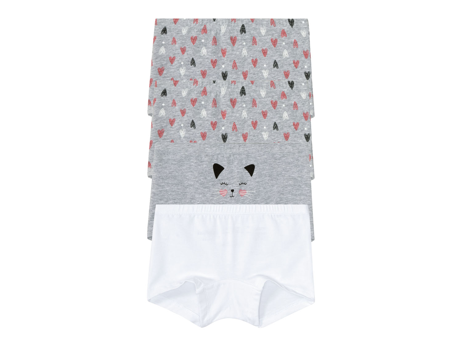 lupilu Majtki panty dziewczęce, 4 pary Szary/biały, 98/104