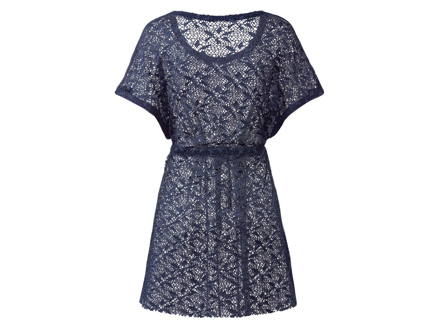 esmara Sukienka plażowa damska, z szerokim dekoltem Granatowy, S36/38