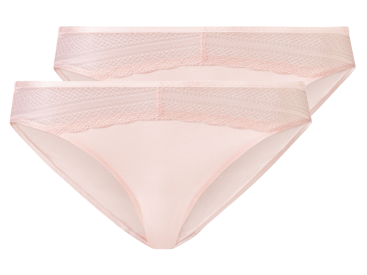 esmara Majtki damskie z koronką, 2 pary Różowy, XS 32/34