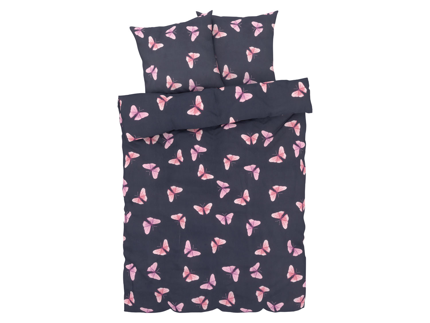 Livarno home Pościel z mikrowłókna satynowego, 220 x 200 cm Motyle