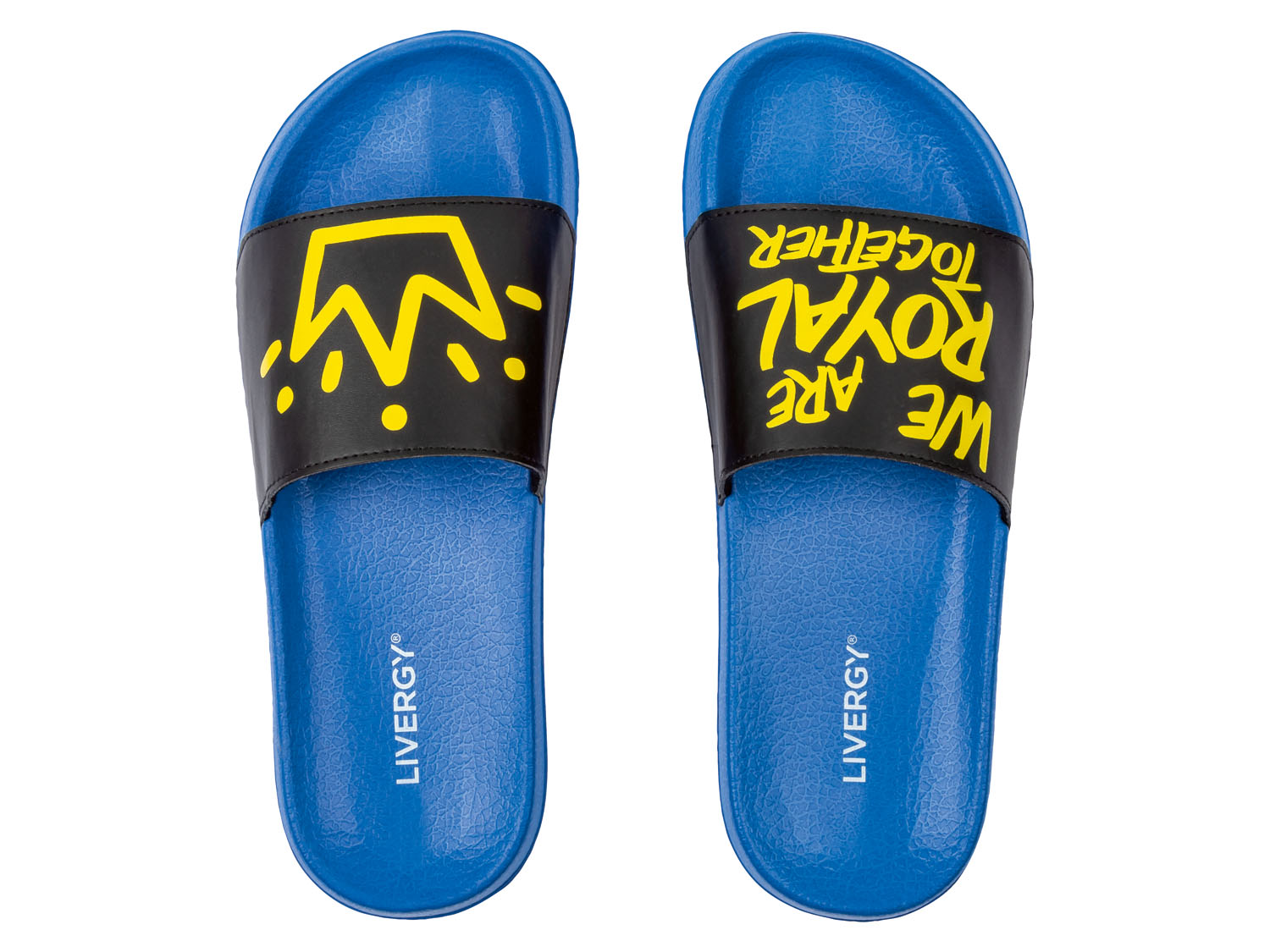 Livergy Klapki kąpielowe męskie ze wzorem Electric Castle 45, Czarny/ żółty