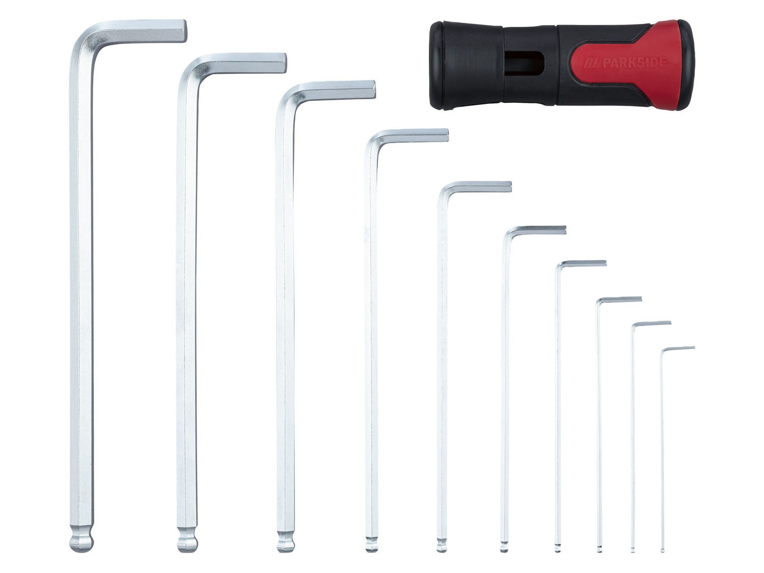 Parkside Zestaw kluczy imbusowych, 11 elementów Komplet kluczy imbusowych kulkowych, 11 elementów