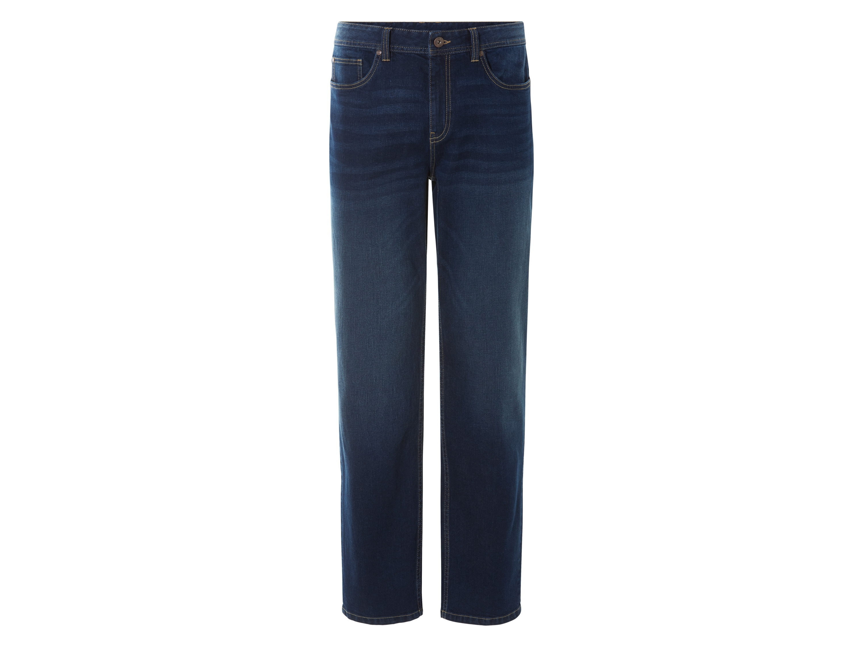 Livergy Jeansy męskie z bawełną, straight fit Ciemnoniebieski, 50 34/32