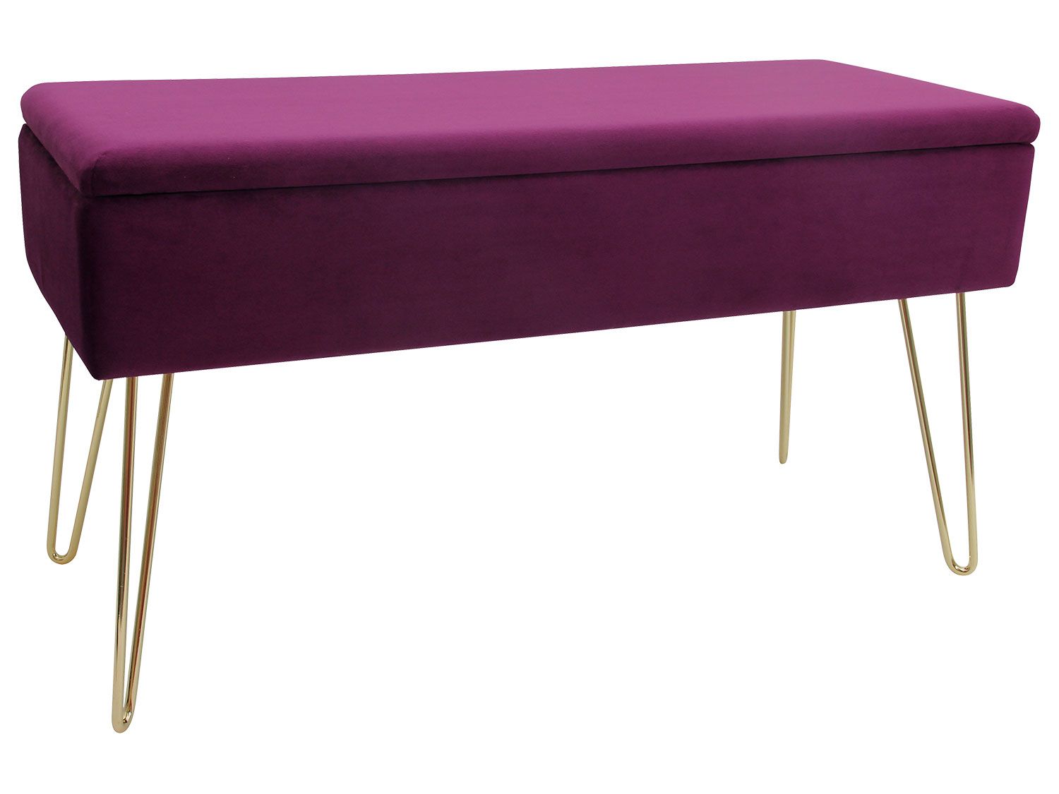 Echtwerk Ławka tapicerowana ze schowkiem Scarlett Malinowy