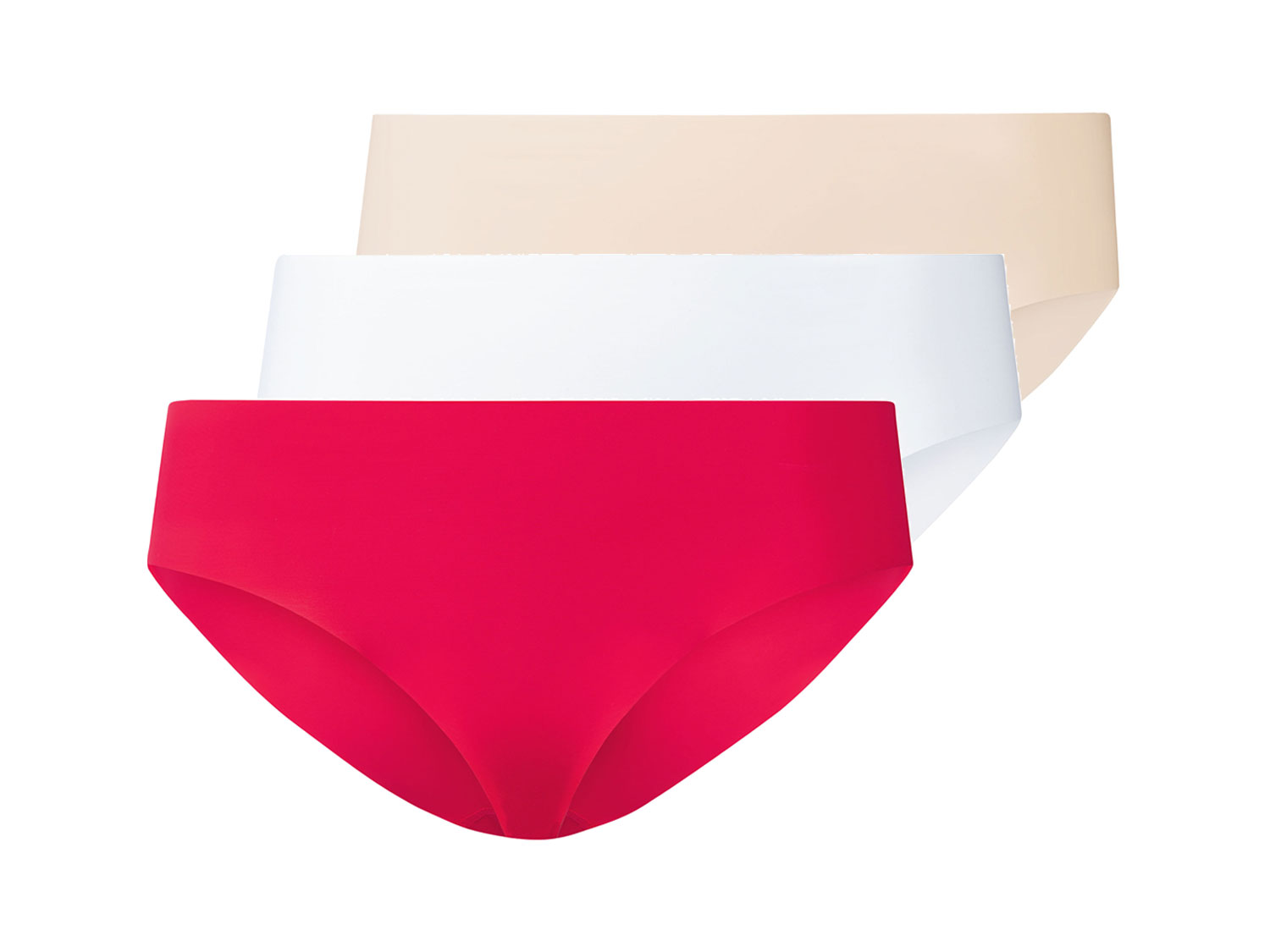 esmara Figi damskie mini cięte laserowo, 3 pary M 40/42, Czerwony/cielisty/biały