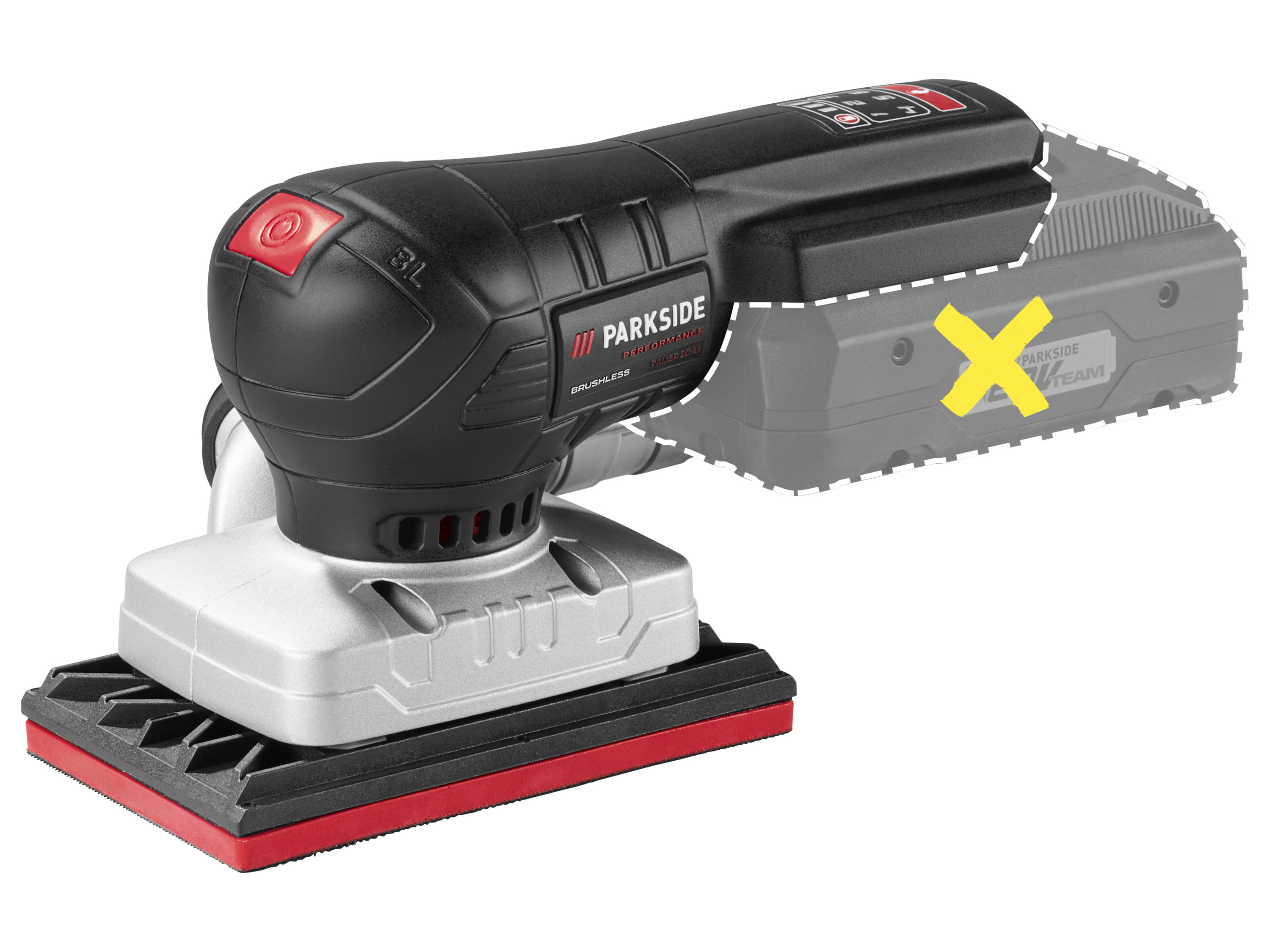 Parkside Performance Akumulatorowa szlifierka oscylacyjna lub mimośrodowa, 20 V, Pamsp 20-Li A2/Paesp 20-Li A2 bez akumulatora i ładowarki Akumula