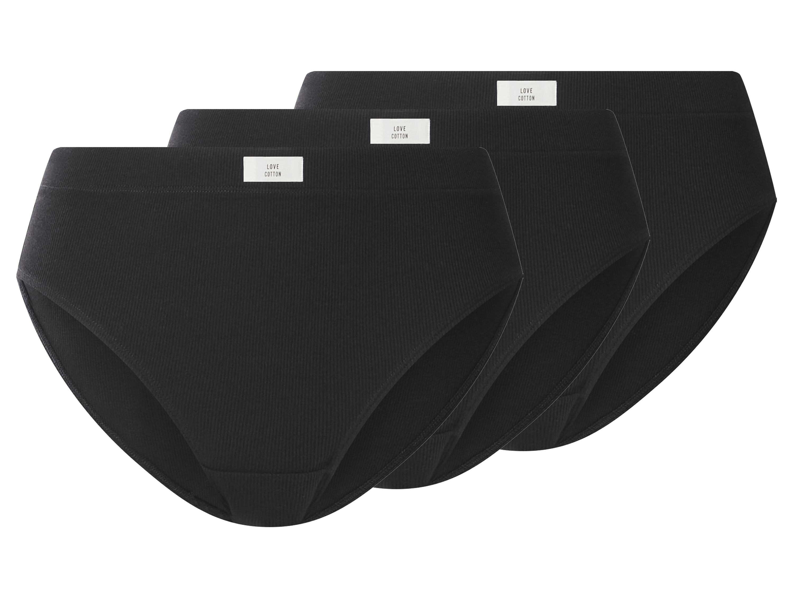 esmara Figi damskie z biobawełną, 3 pary Czarny, L44/46