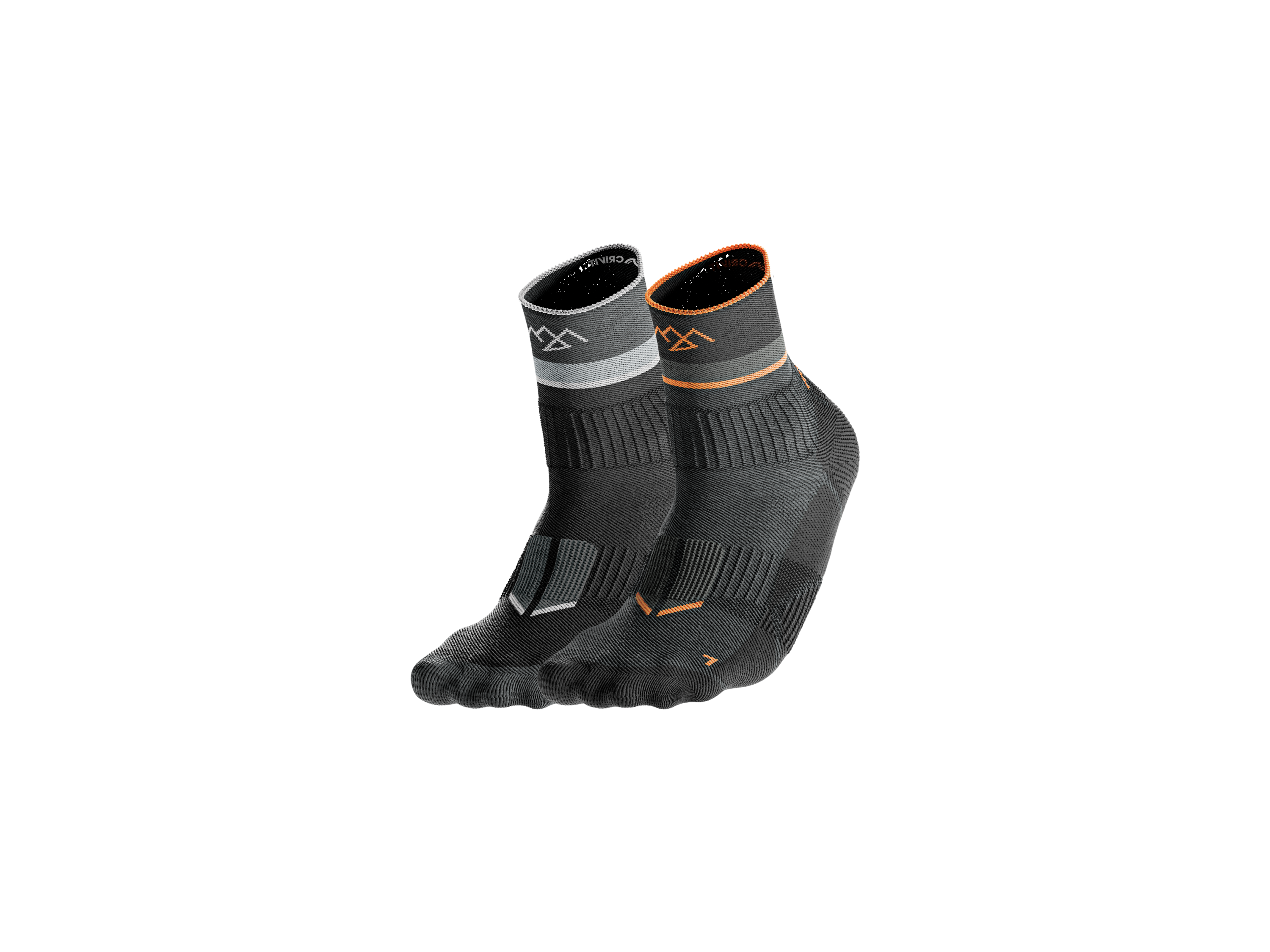 Crivit Skarpetki trekkingowe, 2 pary Czarny/szary/pomarańczowy, 43/44