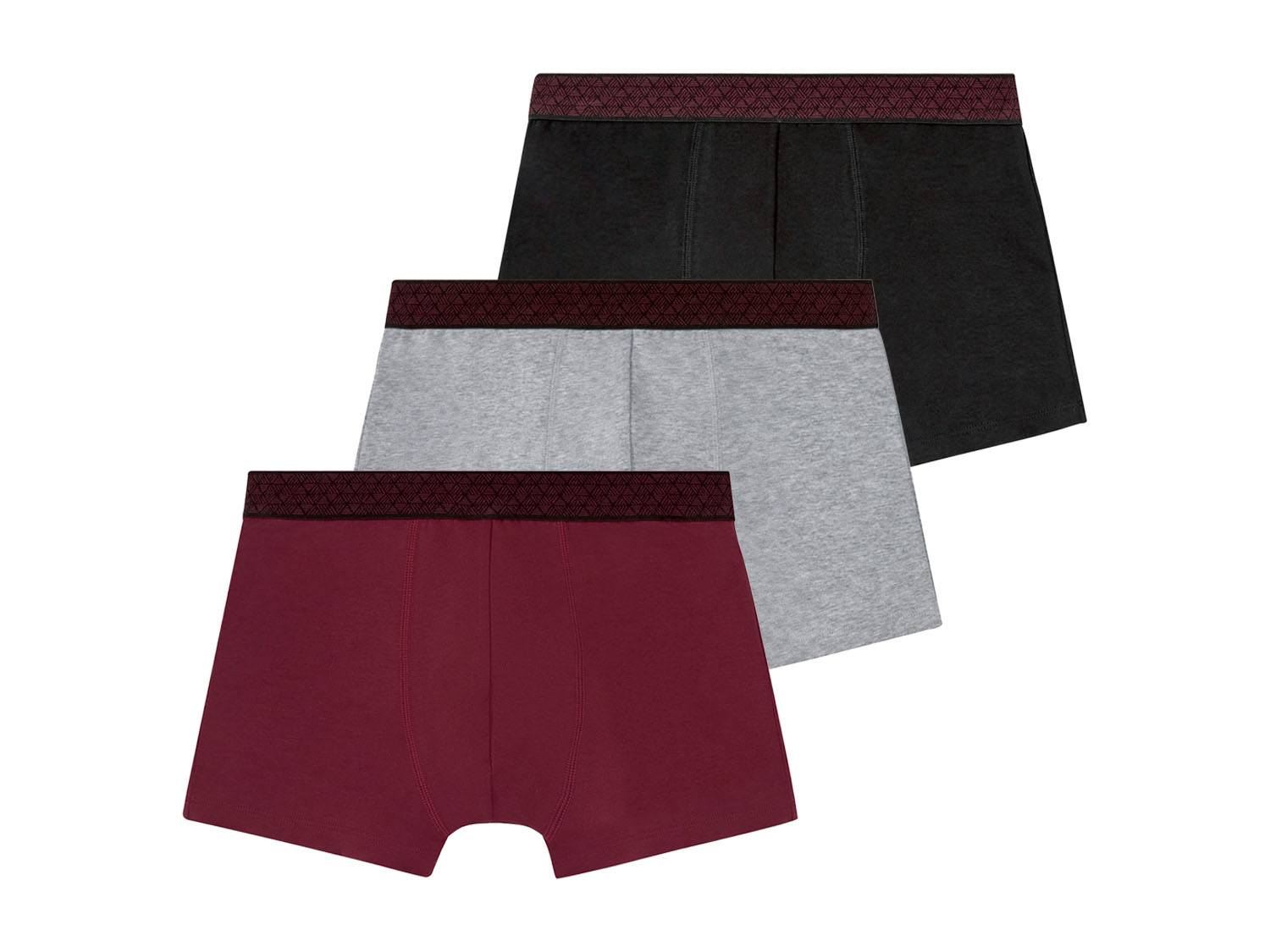 Livergy Bokserki męskie, 3 pary 7/Xl, Czarny/ bordowy/ szary