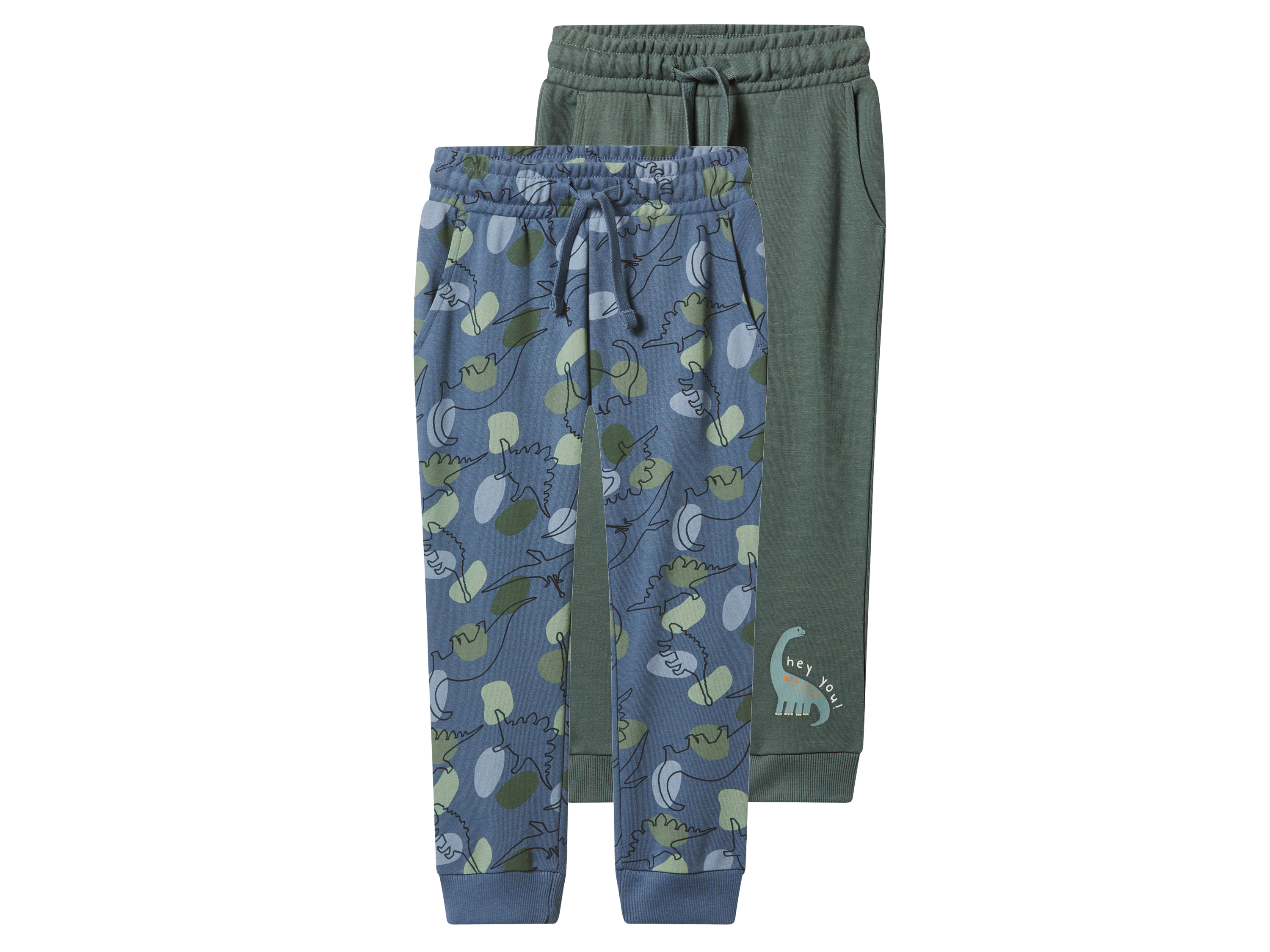 lupilu Spodnie dresowe chłopięce, 2 pary Ciemnozielony/niebieski, 86/92