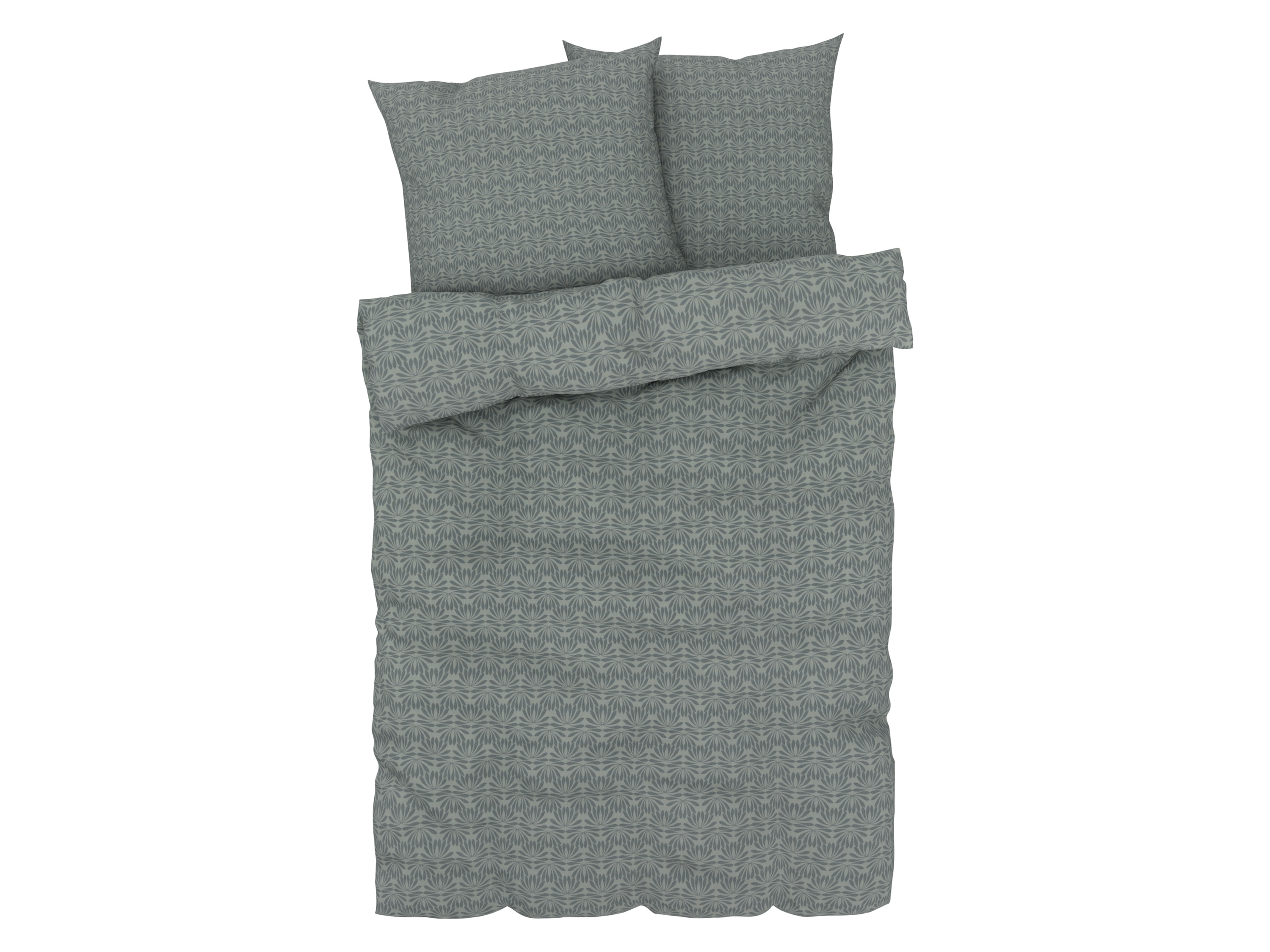 Livarno home Pościel z bawełną renforcé, 220 x 200 cm Ornament zielony