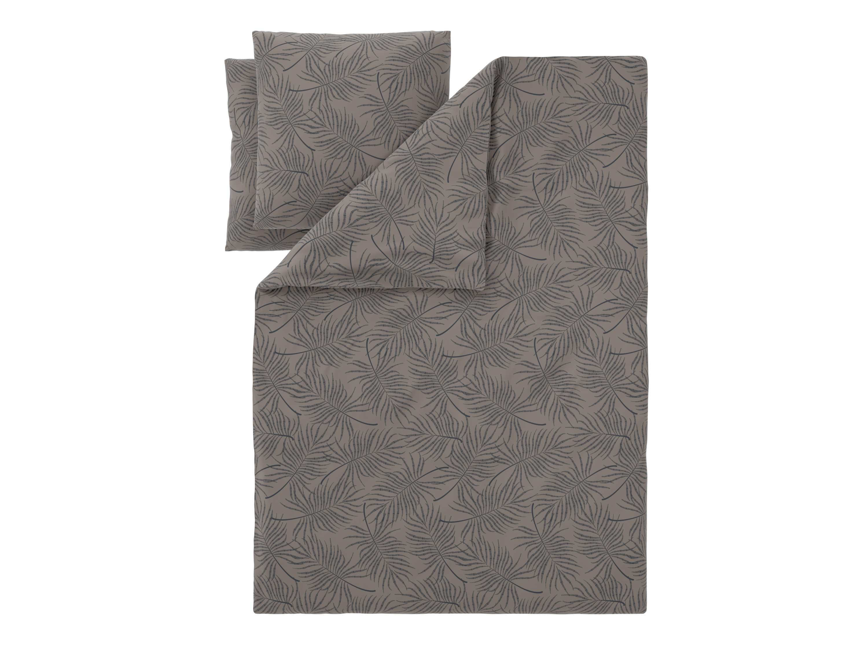 Livarno Pościel z mikrowłókna satynowego, 160 x 200 cm Liście palmy