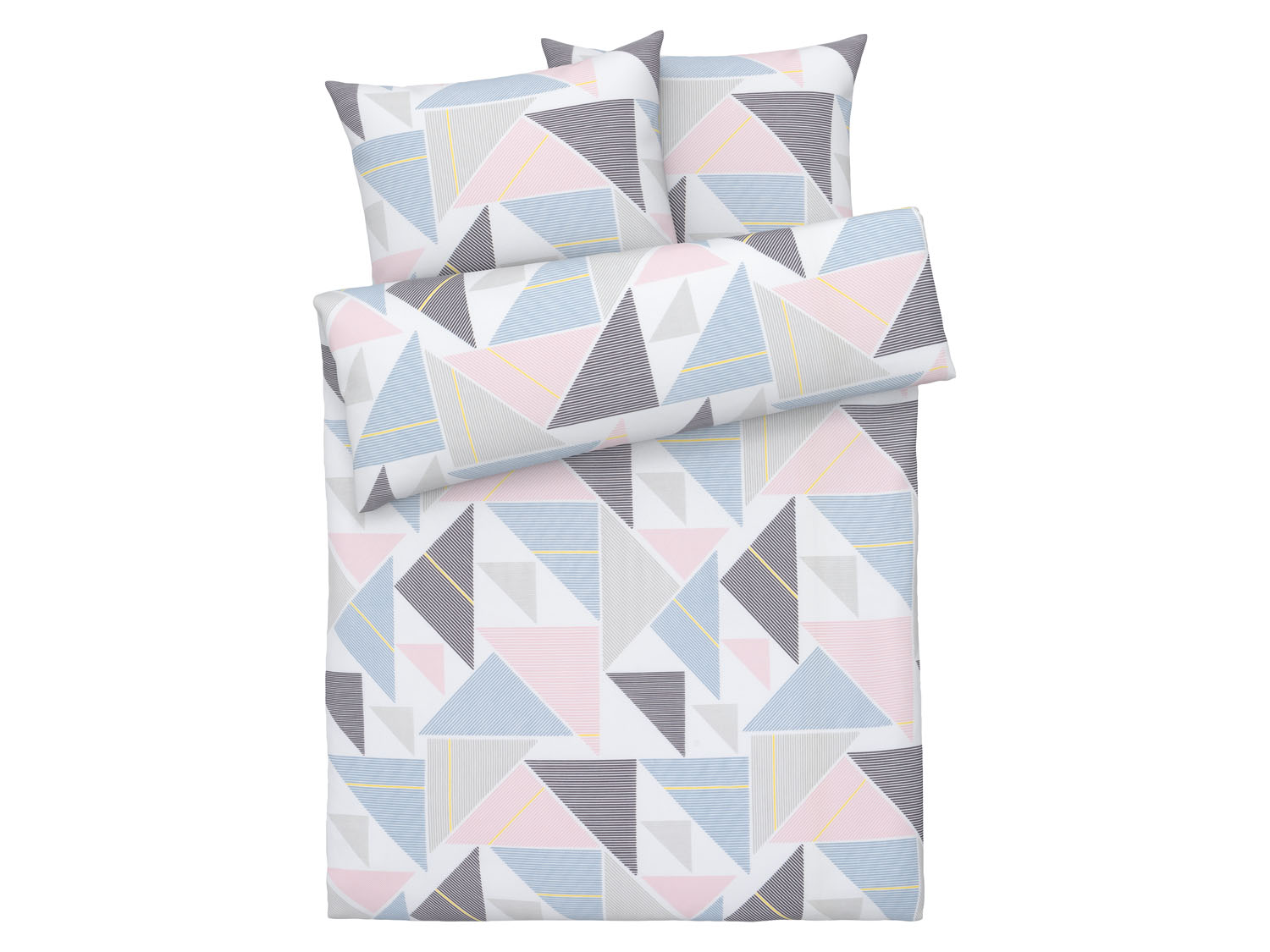 Livarno home Pościel z bawełną renforcé, 160 x 200 cm Szary/ różowy/ niebieski