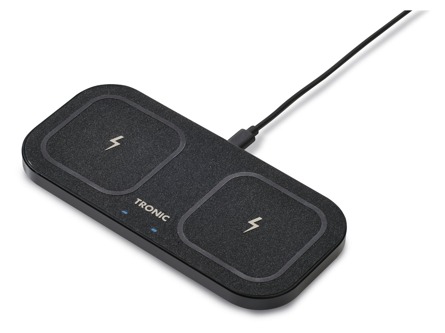 Tronic Podkładka ładująca Qi Dual, metalowa ramka, z zasilaczem 30 W Czarny
