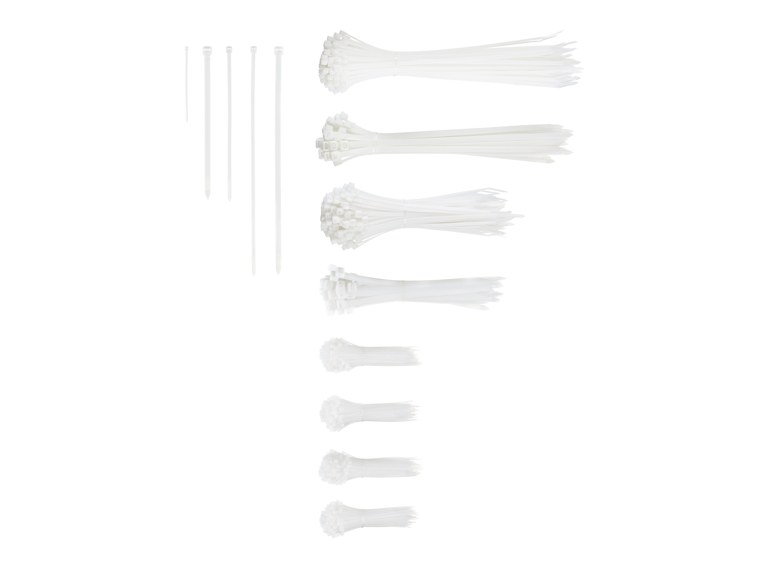 Parkside Zestaw opasek do kabli, 1000 elementów Biały