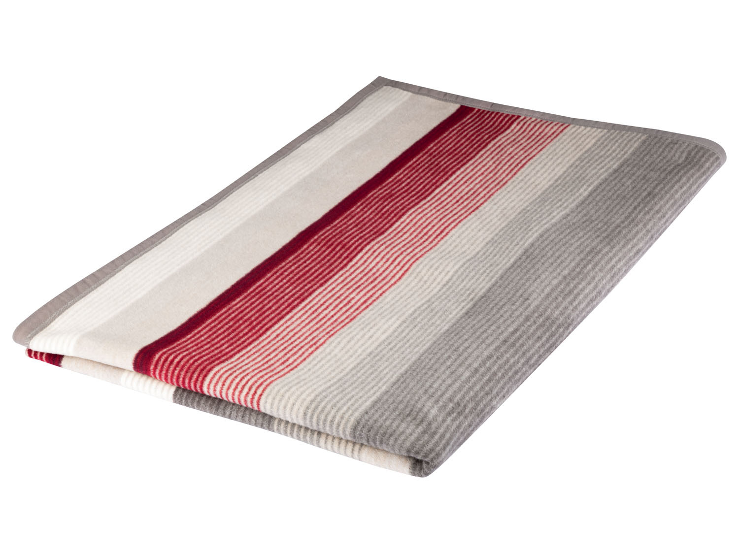 Livarno home Koc, 150 x 200 cm Paski/czerwony/szary