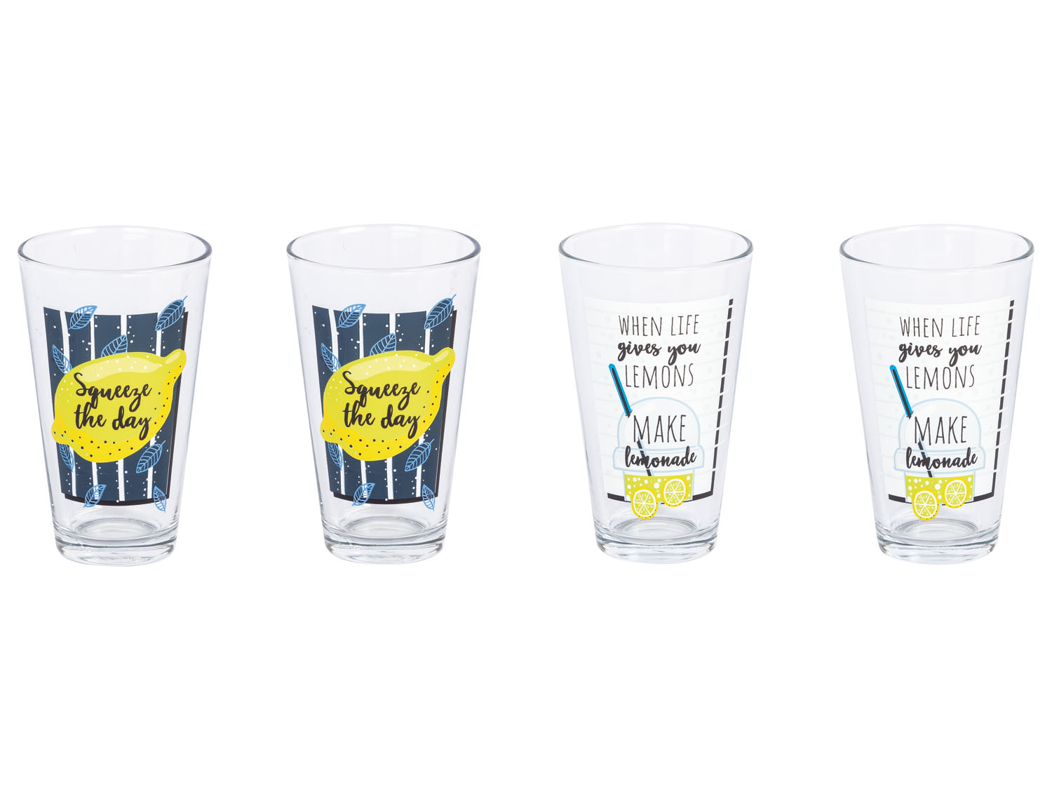 Ernesto Zestaw szklanek, 4 elementy Wzór cytrynowy