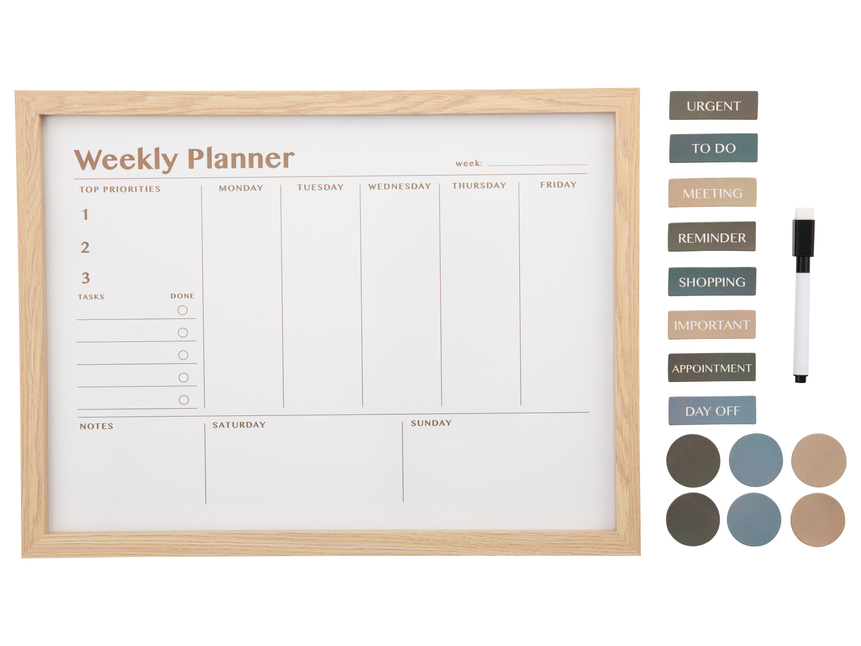 crelando Magnetyczny kalendarz lub magnetyczny planer zadań planer tygodniowy