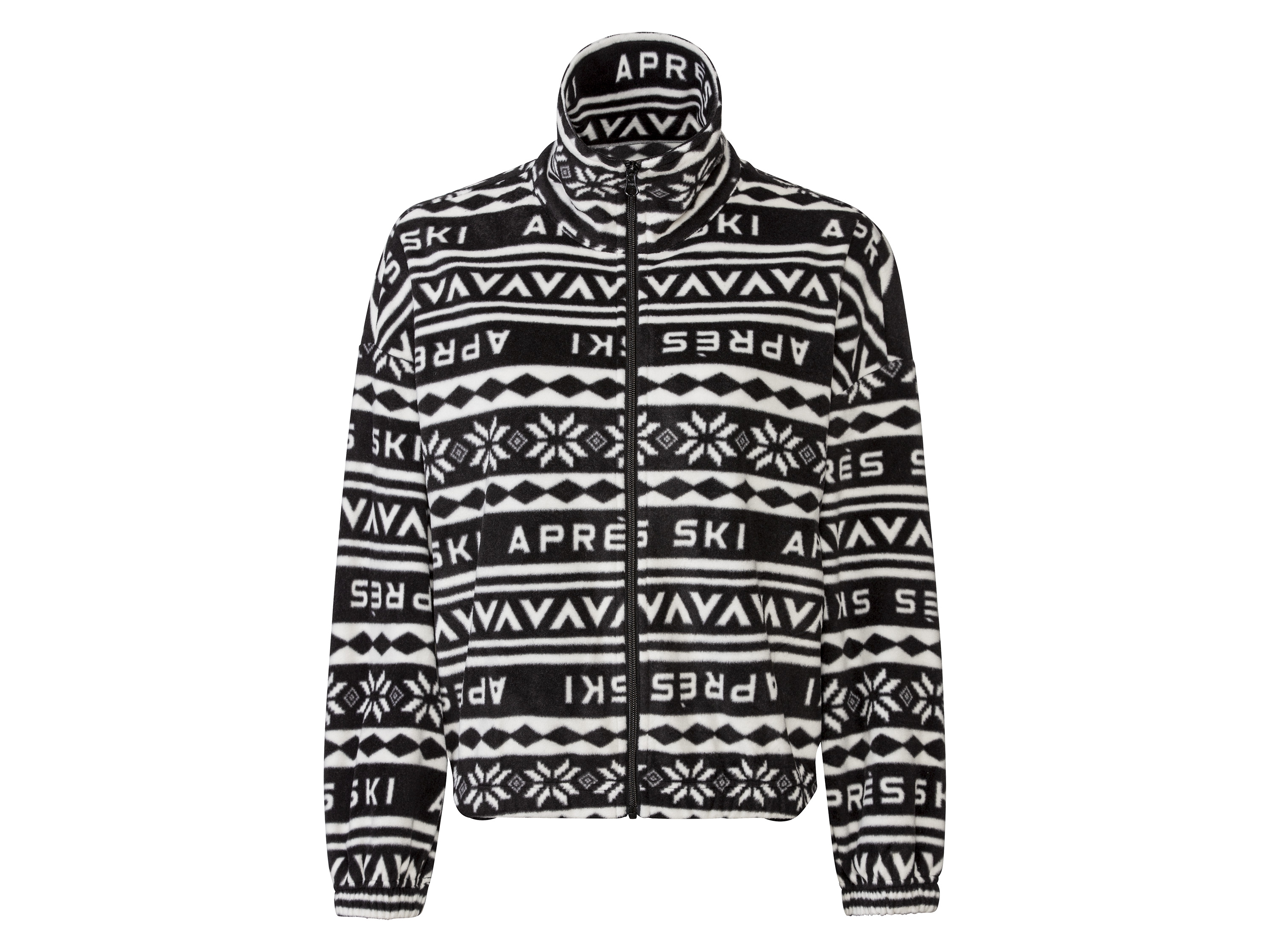 esmara Bluza polarowa damska Czarny/wzorzysty, L44/46