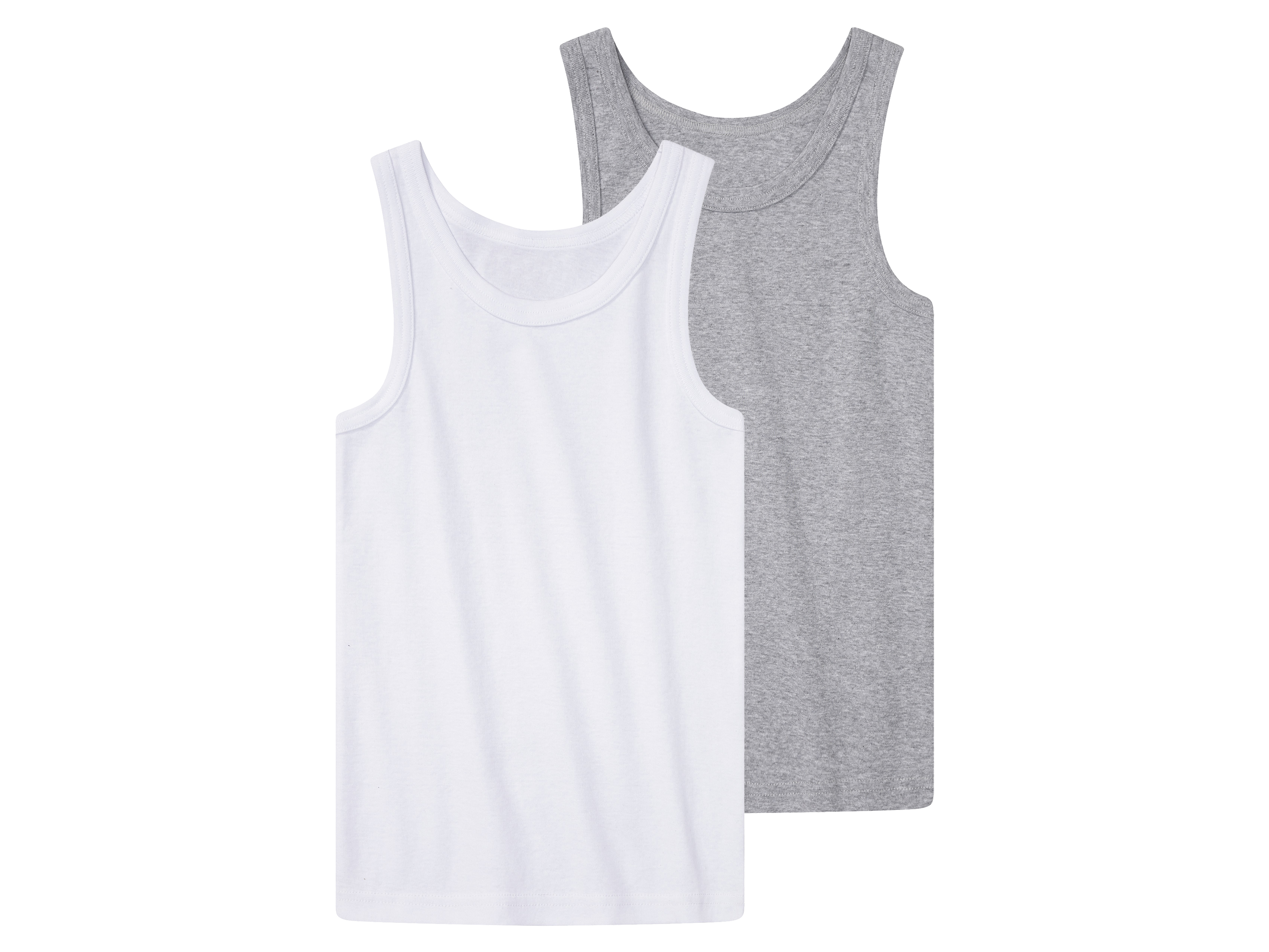 pepperts! Podkoszulki chłopięce z bawełny organicznej, 2 sztuki Biały/szary, 146/152