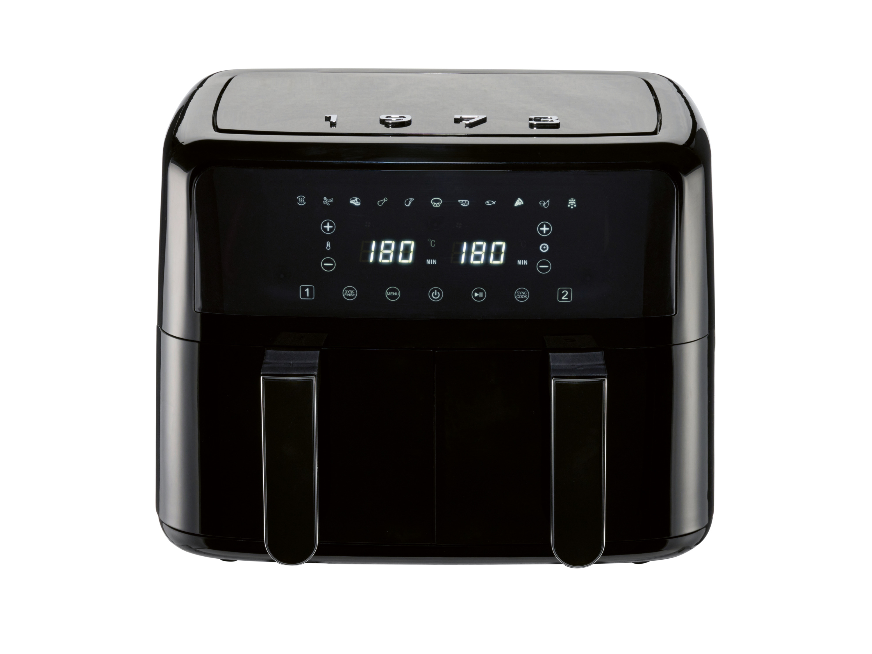 Silvercrest Podwójna frytkownica beztłuszczowa Air Fryer retro, 2600 W, 2 × 4,35 l, czarna