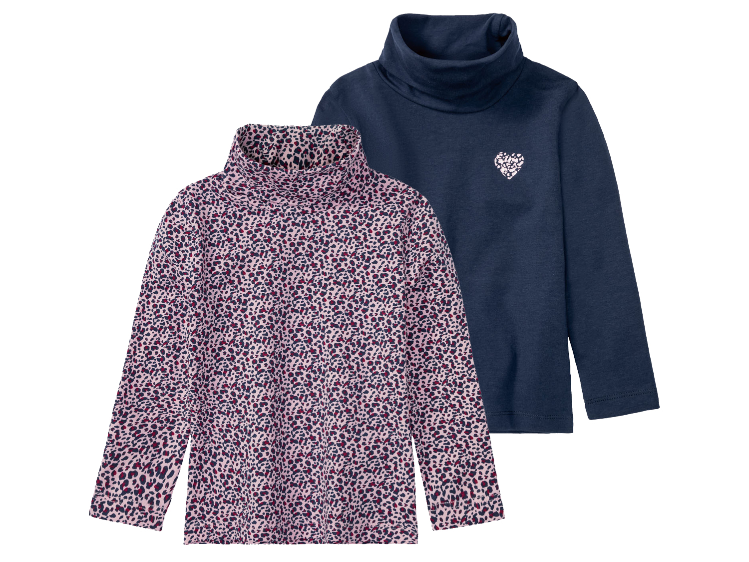 lupilu Golfy dziewczęce z bawełną, 2 sztuki 86/92, Granatowy/śliwkowy/różowy