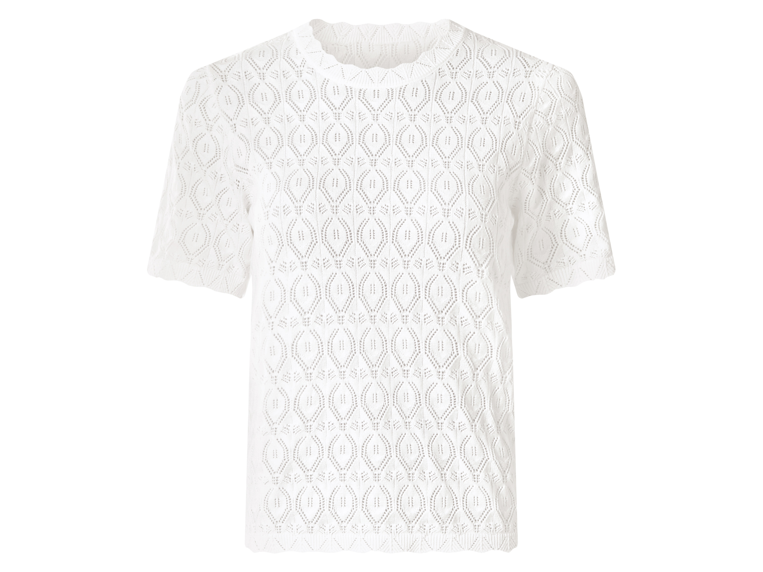 esmara Sweter ażurowy damski z bawełny Biały, XS 32/34