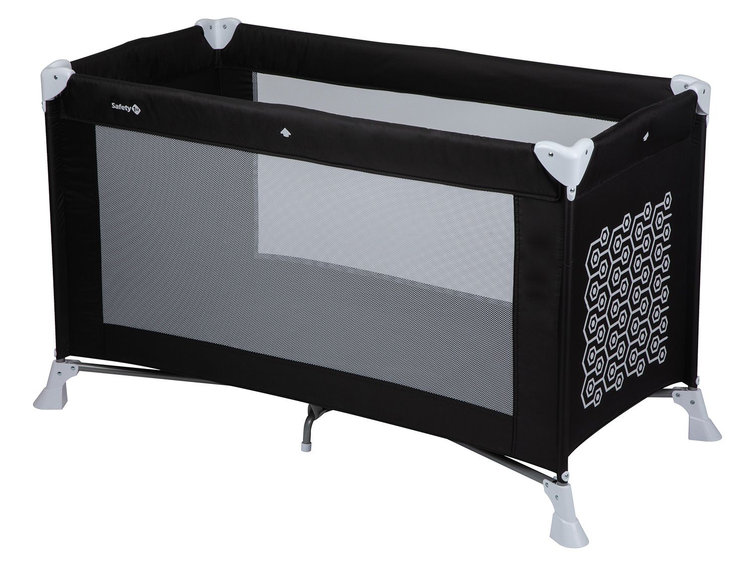 bebeconfort Łóżeczko turystyczne niemowlęce Soft Dreams Geometric/czarny/kolorowy