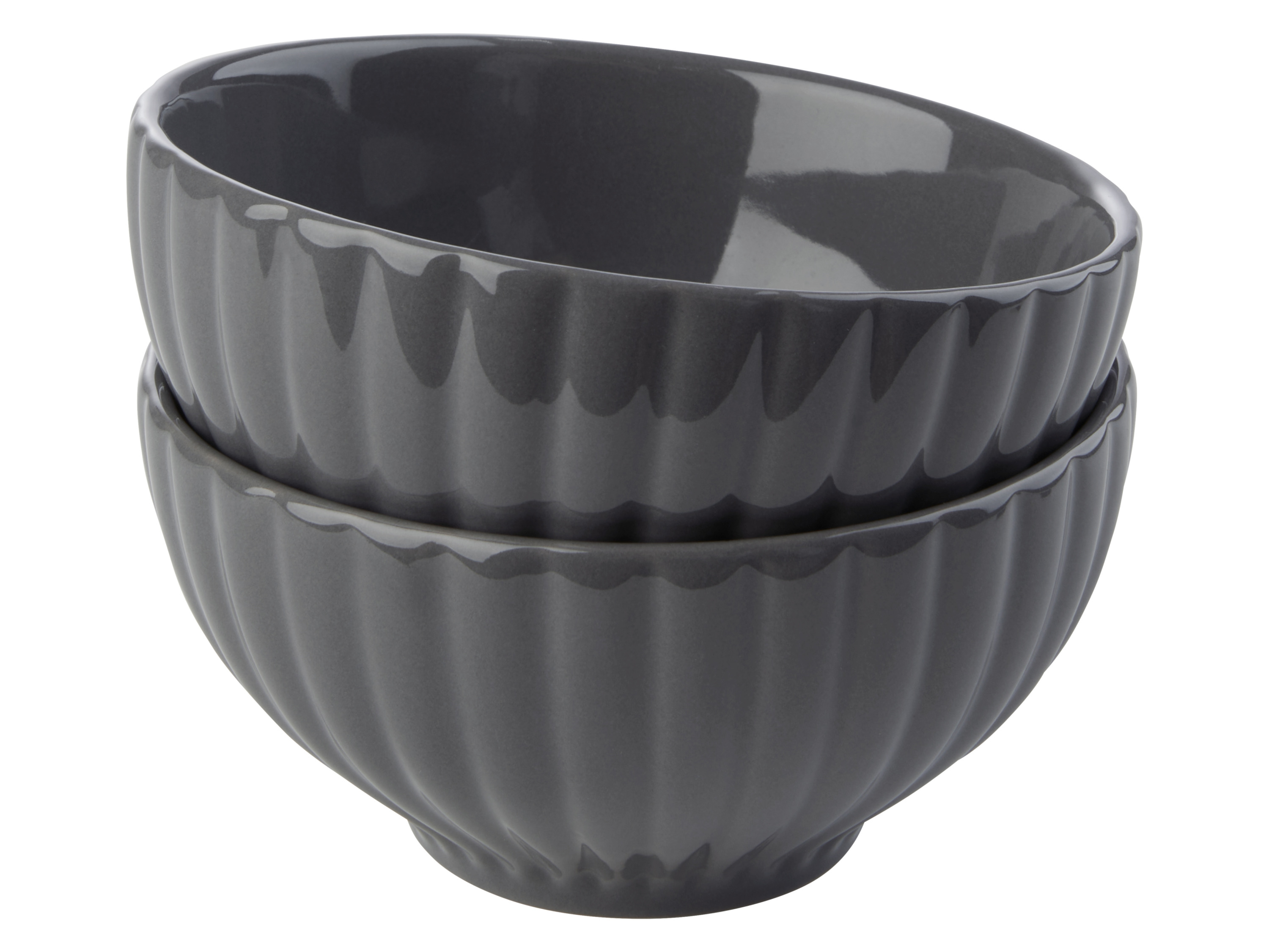 Livarno home Zestaw 2 kubków, miseczek lub talerzyków Miseczki, Szary