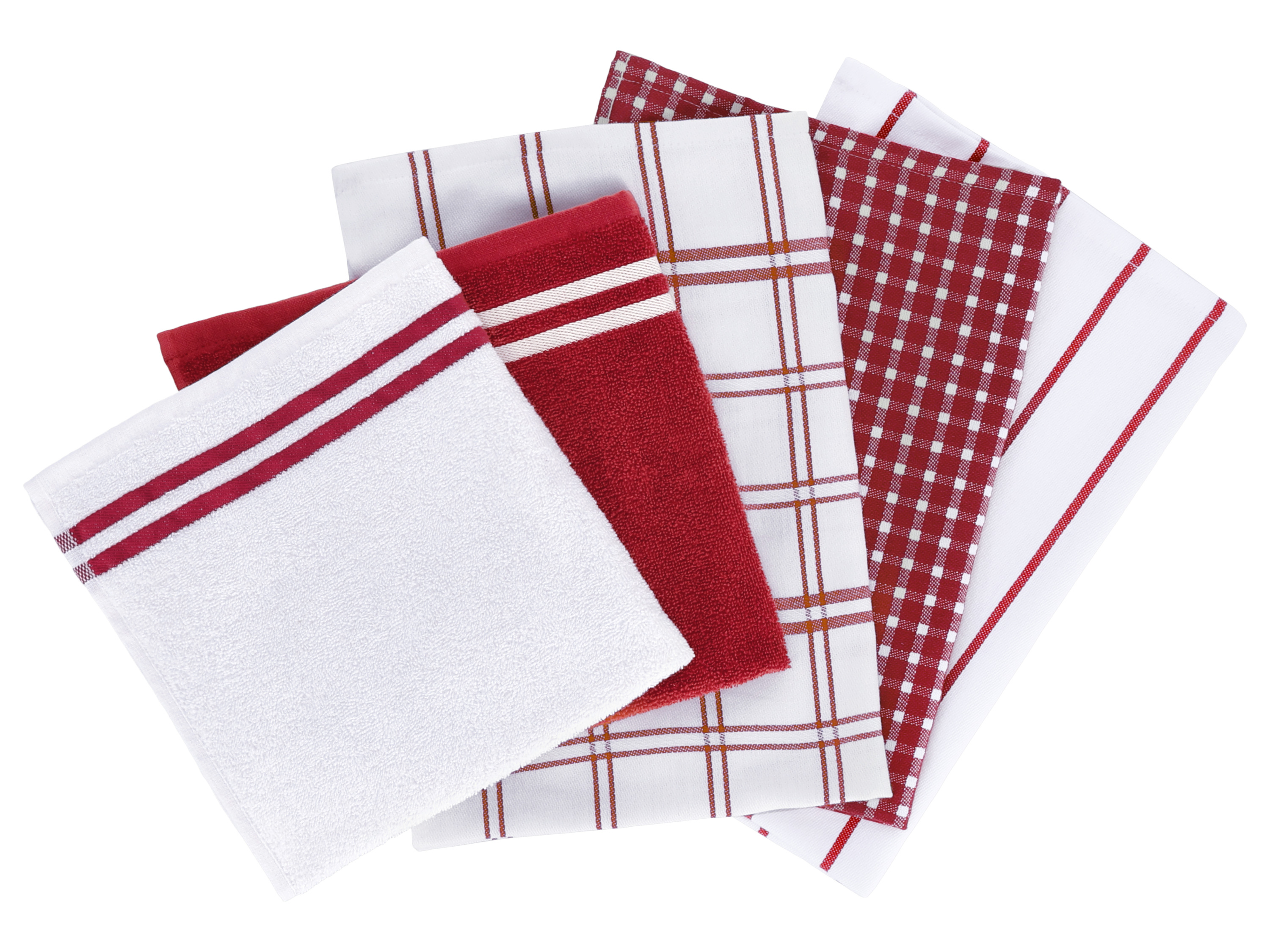 W5 Komplet 5 ściereczek kuchennych Czerwony