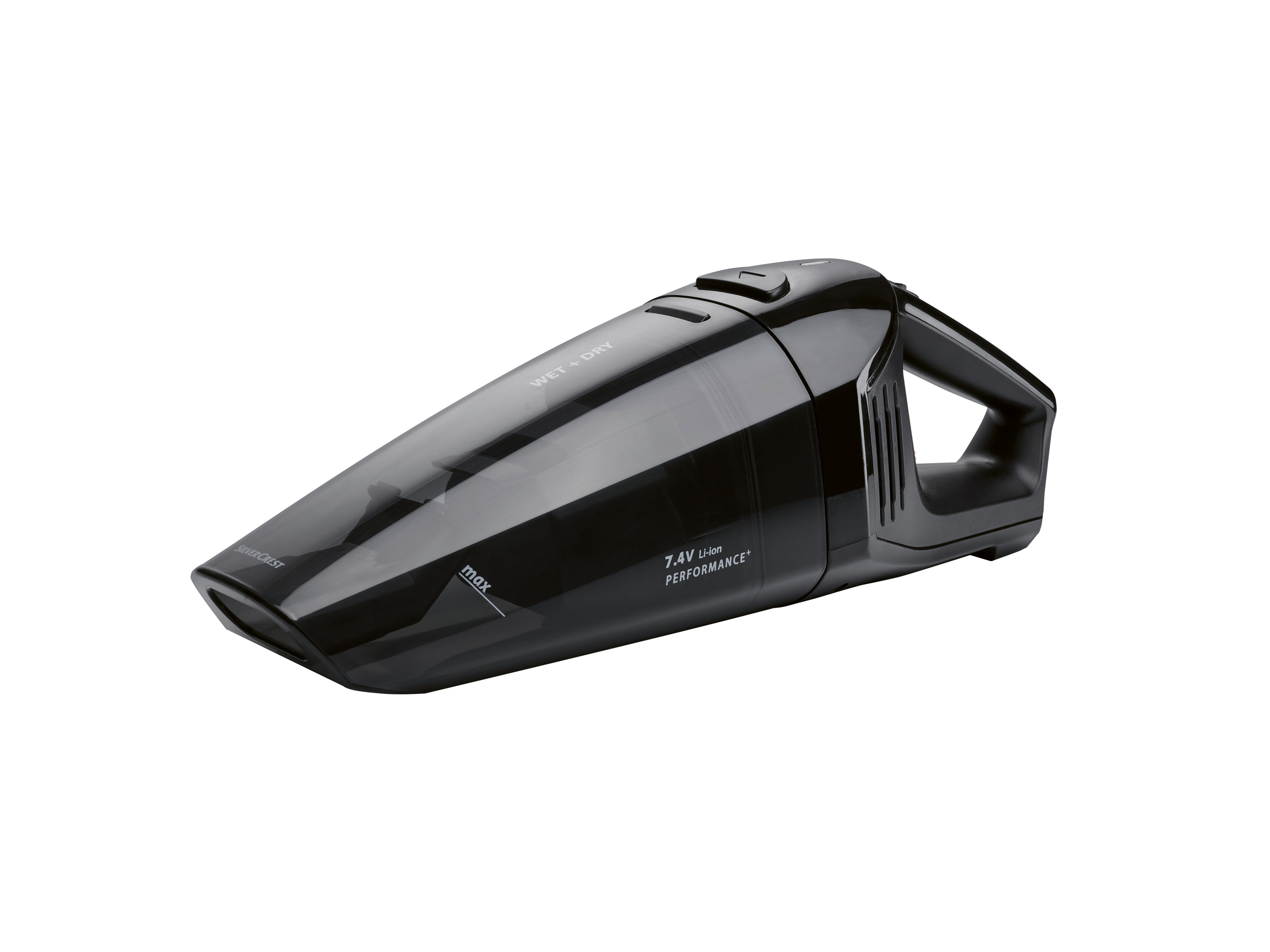 Silvercrest Odkurzacz ręczny akumulatorowy SAS 7.4 LI F4 / Soas 7.4 LI F4, 7,4 V do czyszczenia na mokro i sucho