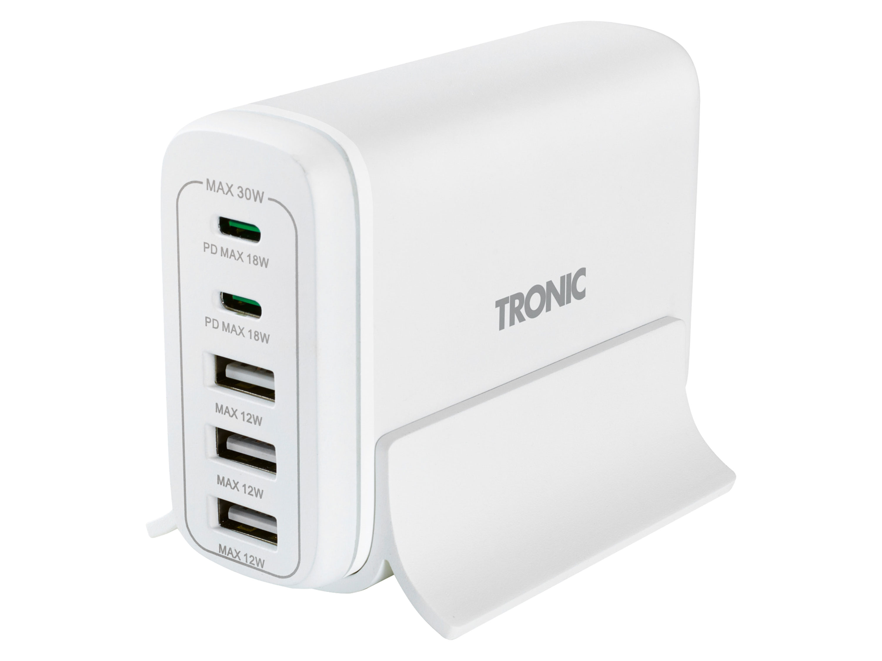 Tronic Stacja ładująca USB "Tul 2 A1", 30 W z 2x Usb-C, 3x Usb-A Biały